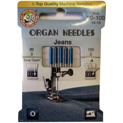 JEHLY ORGAN 130/705H JEANS ECO - 5 KS MIX (3x90,2x100) – Zboží Mobilmania