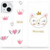 Pouzdro a kryt na mobilní telefon Apple Mobiwear flip Apple iPhone 15 - MH03S Kočička princess