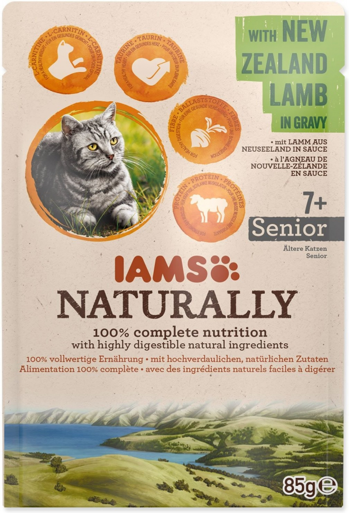 Iams Cat Naturally with New Zealand Lamb in Gravy 85 g