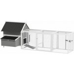 PawHut Kurník s výběhem 283 x 133,5 x 112 cm šedý – Zbozi.Blesk.cz