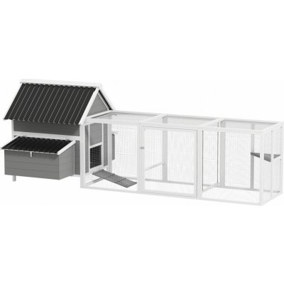 PawHut Kurník s výběhem 283 x 133,5 x 112 cm šedý – Zbozi.Blesk.cz