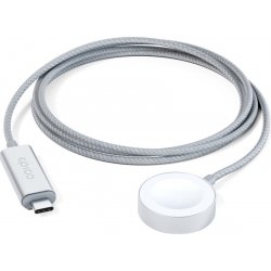 Rychlonabíjecí kabel USB-C pro Apple Watch Epico 1,2m - stříbrný