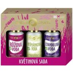 Purity Vision Květinová růžová voda s regeneračním účinkem 100 ml + jemná čisticí voda s heřmánkem 100 ml + zklidňující levandulová voda 100 ml dárková sada – Sleviste.cz