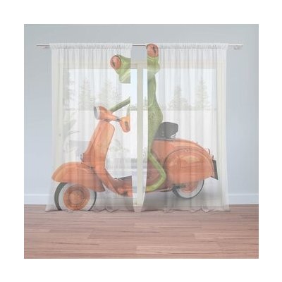 Sablio Záclony Žába na motorce: 2ks 150x250cm – Hledejceny.cz