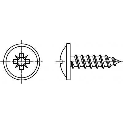 PROFISTYL DIN 968C šroub do plechu s půlkulatou hlavou a límcem, s křížovou drážkou PHILLIPS pozink ZNB Varianta: DIN 968C šroub do plechu PH límec C ZB 2,9x6,5 – Zboží Mobilmania