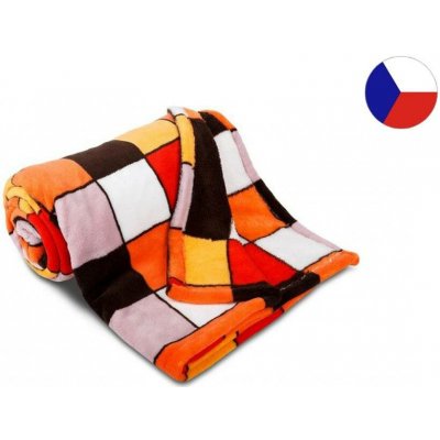 Sleep-well Deka z mikrovlákna tisk Kostka oranžová 150x200 – Sleviste.cz