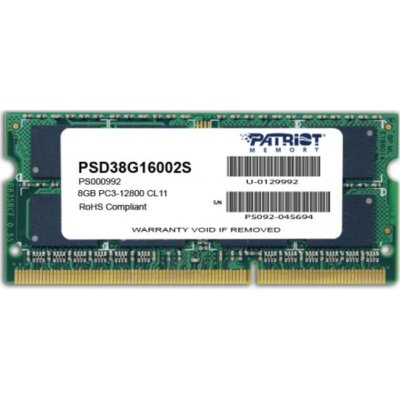 Patriot SODIMM DDR3 8GB 1600MHz CL11 PSD38G16002S