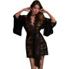 Dámský erotický župan VšeNaSex.cz Dámský župan Black Belted Lace Kimono Nightwear