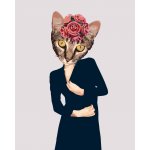 ZUTY Malování podle čísel KOČKA V OBLEČENÍ A RŮŽE 40 x 50 cm – Sleviste.cz