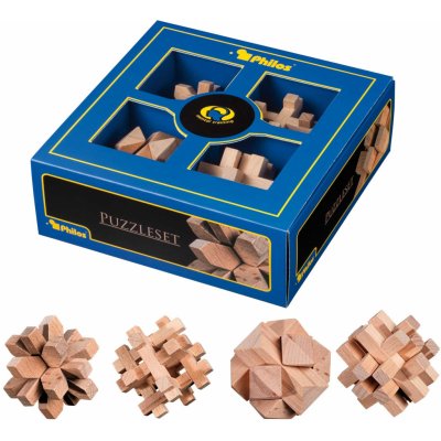 Set 4 dřevěných hlavolamů Philos – Zboží Mobilmania