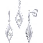 SILVEGO stříbrný set šperků Nadine s čirým Brilliance Zirconia náušnice a přívěsek FWS15332W – Zboží Dáma