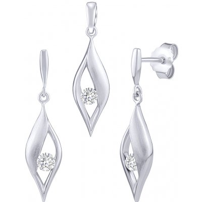 SILVEGO stříbrný set šperků Nadine s čirým Brilliance Zirconia náušnice a přívěsek FWS15332W – Zboží Dáma