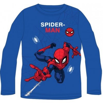 E plus M chlapecké bavlněné tričko s dlouhým rukávem spidrman Marvel modrá – Zboží Mobilmania