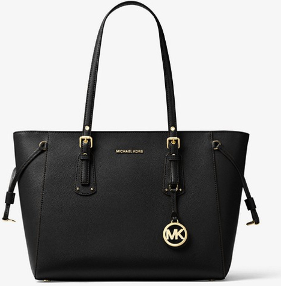 Michael Kors kožená kabelka Voyager černá