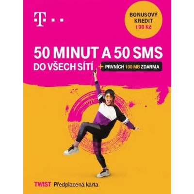 T-Mobile TWIST 50 min. + 50 SMS do všech sítí, kredit 100,- 700636 – Sleviste.cz