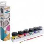 akrylové barvy na kameny 6 ks se štětce – Zbozi.Blesk.cz