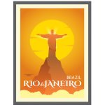 Plakát města Rio De Janeiro_2 40X50 cm + rám z šedého kamene