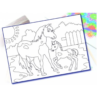 Radost v písku Šablona na pískování koník a hříbě A4 210 x 297 mm – Zbozi.Blesk.cz