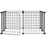 zahrada-XL 8panelová ohrádka pro zvířata s dvířky černá 35 x 35 cm ocel – Hledejceny.cz