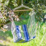 Závěsné houpací brazilské křeslo Dark Blue / Lime PATIO 47747 – Hledejceny.cz