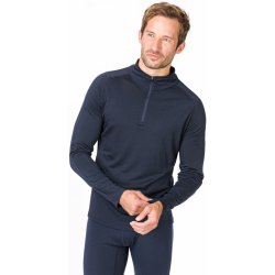 Super natural pánské merino triko dl.rukáv Base 1/4 Zip 175 navy blazer