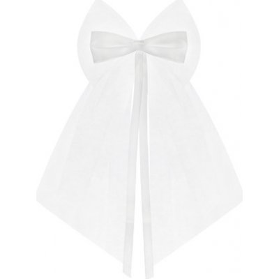 Mašle z tylu a saténu BÍLÁ, 18 cm, 2 ks – Zboží Mobilmania