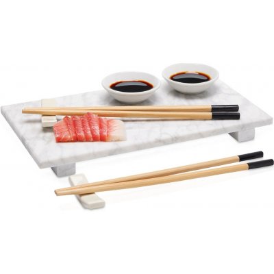 Lumarko ORIA servírovací sada na sushi pro 2 osoby, 9 kusů, mramorový tác – Hledejceny.cz