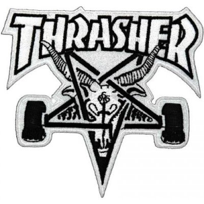 THRASHER SKATEGOAT PATCH White/Black 10 x 9 cm – Hledejceny.cz