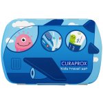 CURAPROX Kids travel set modrý 1x zubní kartáček, 2x mezizubní kartáček CPS, 1x zubní pasta máta 6+ 10 ml, 1x nálepka – Zbozi.Blesk.cz