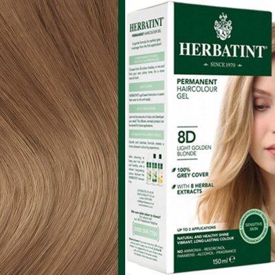 Herbatint Permanentní barva na vlasy 8D Světle zlatavá blond 150 ml – Zboží Mobilmania