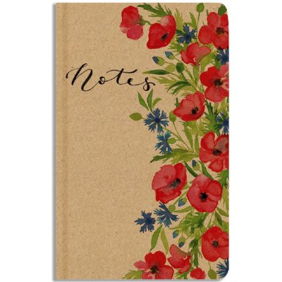 Baloušek Notes linkovaný A5 kraft Chrpy – Sleviste.cz