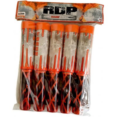 Klásek pyrotechnics Trhací dýmová pochodeň RDP Oranžová set 5 ks