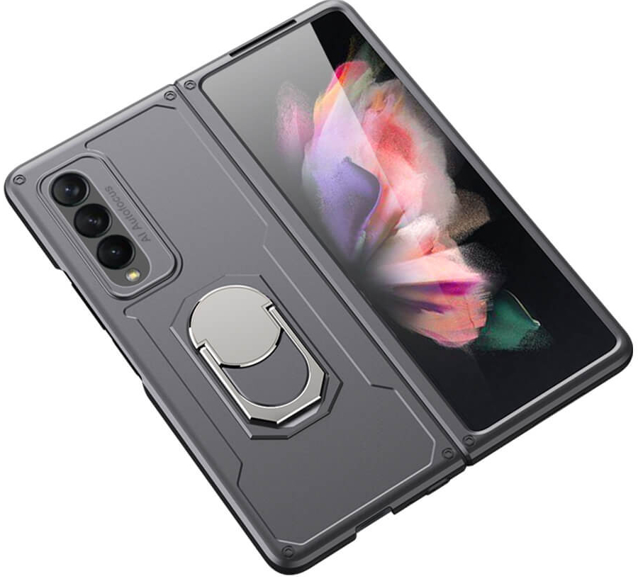 Pouzdro GKK RING Ochranné Samsung Galaxy Z Fold 3 5G šedé
