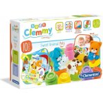 Clementoni CLEMMY Set baby kostky gumové vonící + knížka domácí zvířátka – Zboží Živě