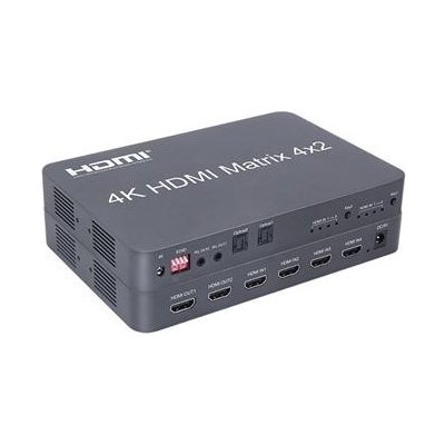 PremiumCord HDMI matrix switch 4:2 s audiem, rozlišení 4Kx2K (KHSWIT42E) – Zbozi.Blesk.cz