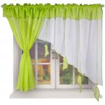 BytoTex Hotová kusová záclona Listy zelená 370x150 cm – Hledejceny.cz