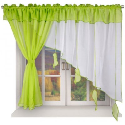 BytoTex Hotová kusová záclona Listy zelená 370x150 cm – Hledejceny.cz