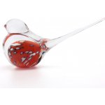 Artcristal Bohemia Skleněný ptáček 01 Červená / Bílá,, 15 cm | České hutní sklo – Hledejceny.cz