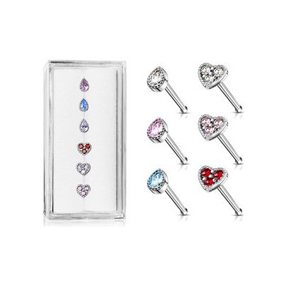 Šperky4U sada 6ti piercingů do nosu N0000-04 – Zboží Mobilmania