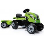 SMOBY 710111 Šlapací traktor FARMER XL GREEN s vlekem Zelená – Zboží Mobilmania