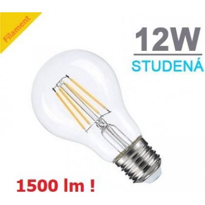 Optonica LED žárovka 12W 4xCOS Filament E27 1500lm STUDENÁ BÍLÁ