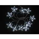 Solight LED vánoční řetěz hvězdy 1,5m 10x LED 2x AA bílé světlo