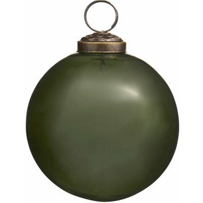 IB LAURSEN Vánoční baňka Pebbled Glass Moss Green zelená barva sklo – Zboží Dáma