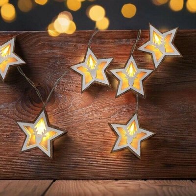 Solight LED vánoční řetěz hvězdy 10x LED 1,5 m 2x AA – Hledejceny.cz