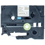 Brother TZE-R234-zlatá na bílé, šířka 12 mm – Zboží Dáma