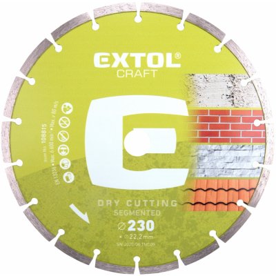 EXTOL CRAFT 108815 kotouč diamantový řezný segmentový - suché řezání, O 230x22,2x2,8mm – Zboží Mobilmania