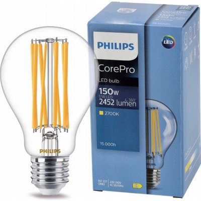 Philips LED žárovka LED E27 A60 17W = 150W 2452lm 2700K Teplá bílá CorePro PHICORM0030 – Zboží Živě