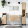 Koupelnový nábytek Nábytek XL Koupelnová skříňka se zrcadlem dub sonoma kompozitní dřevo