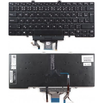 česká klávesnice Dell Latitude 3400 5400 5400 5401 5410 5411 7400 7410 CZ/SK černá touchpoint podsvit – Zboží Živě