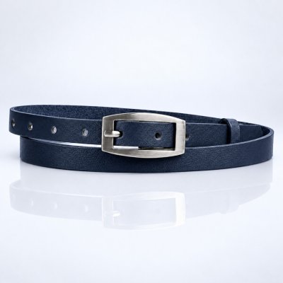 Penny Belts dámský velmi úzký kožený pásek 15-2-56 tmavě modrý – Hledejceny.cz
